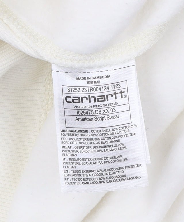 Carhartt Men's White L Pullover Sweatshirt Crew Neck Logo Cotton Blend