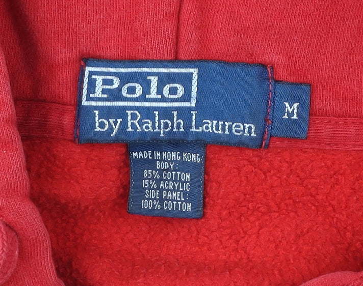 Ralph Lauren Men’s Red Full Zip Hoodie Size M Cotton Blend