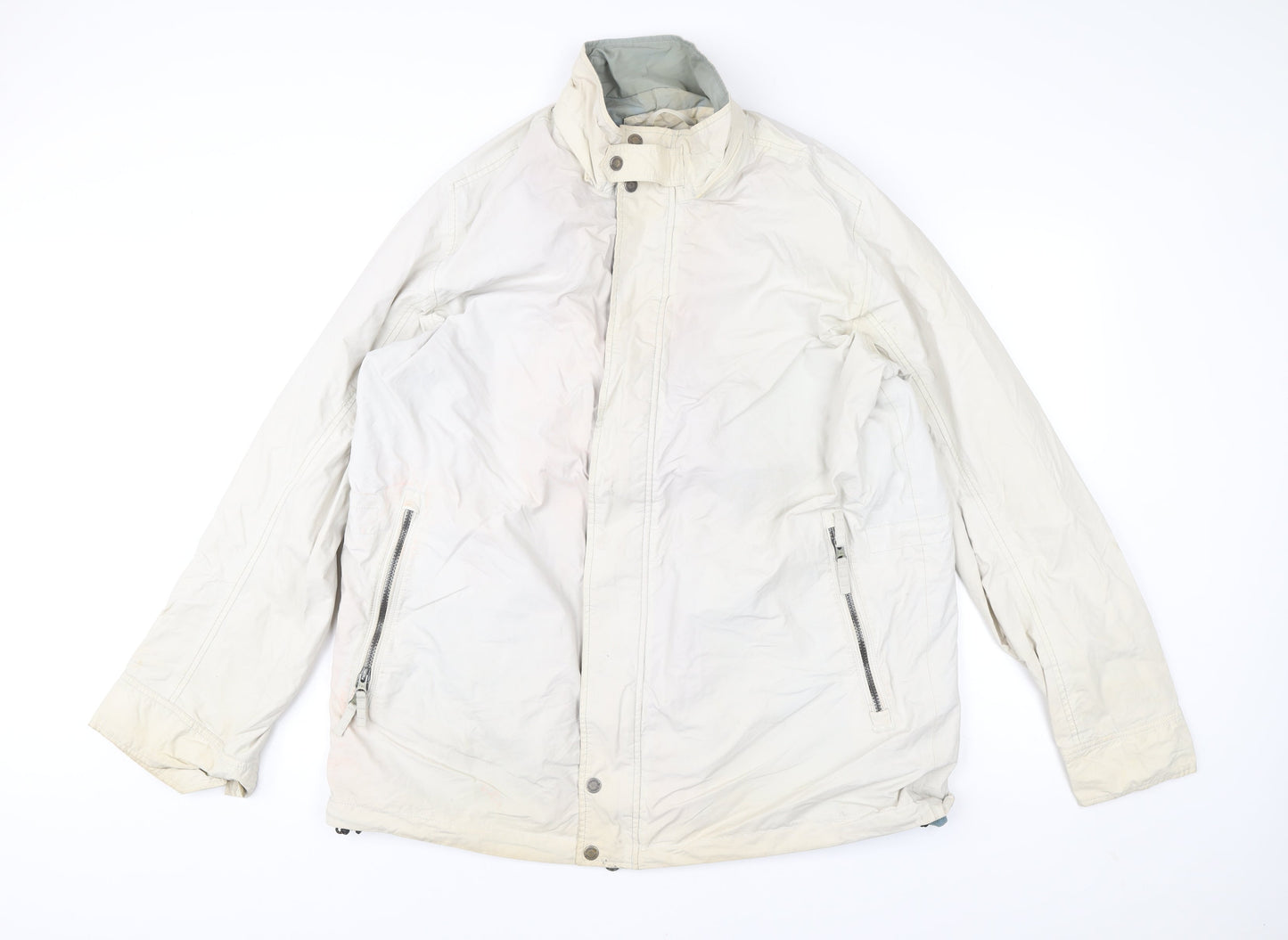 Timberland Men's Beige XL Waterproof Nylon Jacket Outdoor Rain Coat