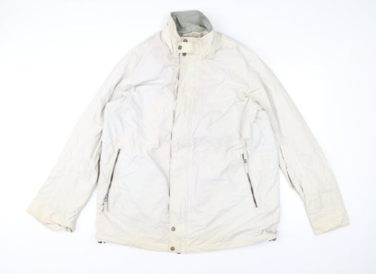 Timberland Men's Beige XL Waterproof Nylon Jacket Outdoor Rain Coat