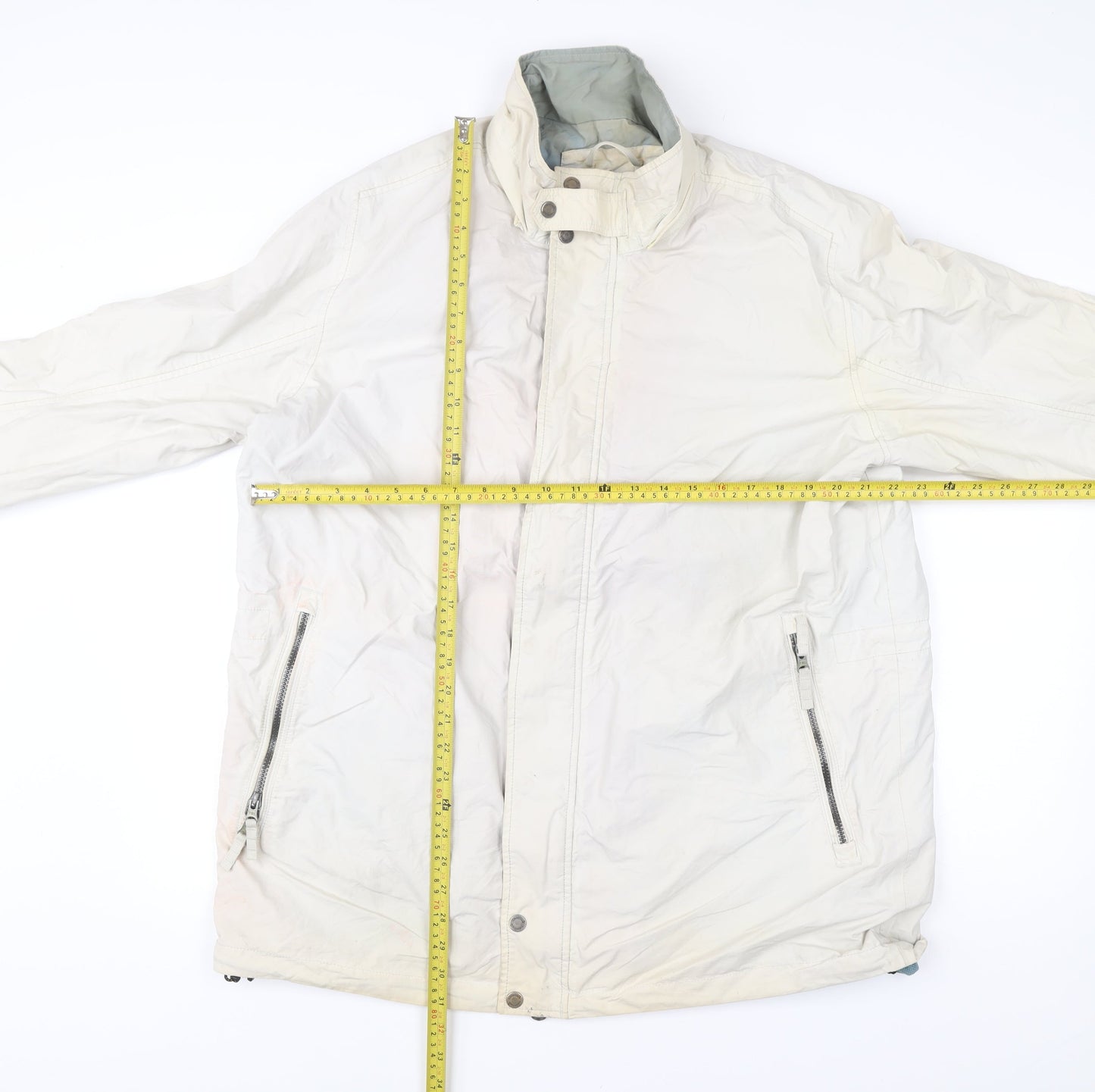 Timberland Men's Beige XL Waterproof Nylon Jacket Outdoor Rain Coat