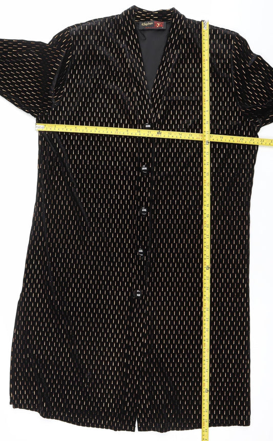 Stephen Y Womens Black Velvet Blazer Jacket Size S Classic Vintage