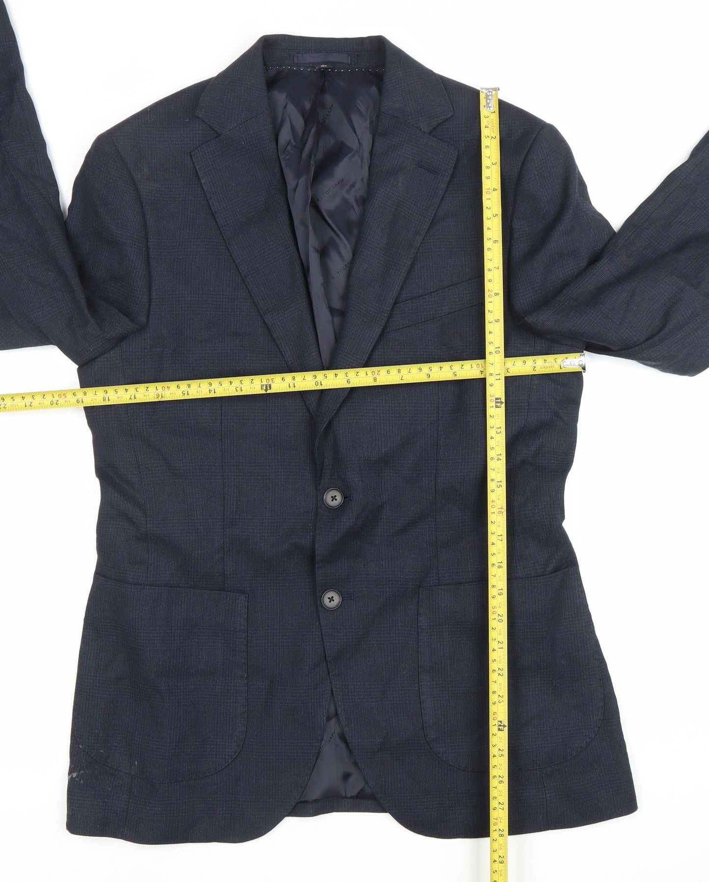 Marks and Spencer Mens Blue 38 Chest Regular Fit Wool Blazer Jacket