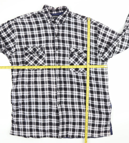 Essential Men’s Blue Check Flannel Jacket 2XL Button Down Lined