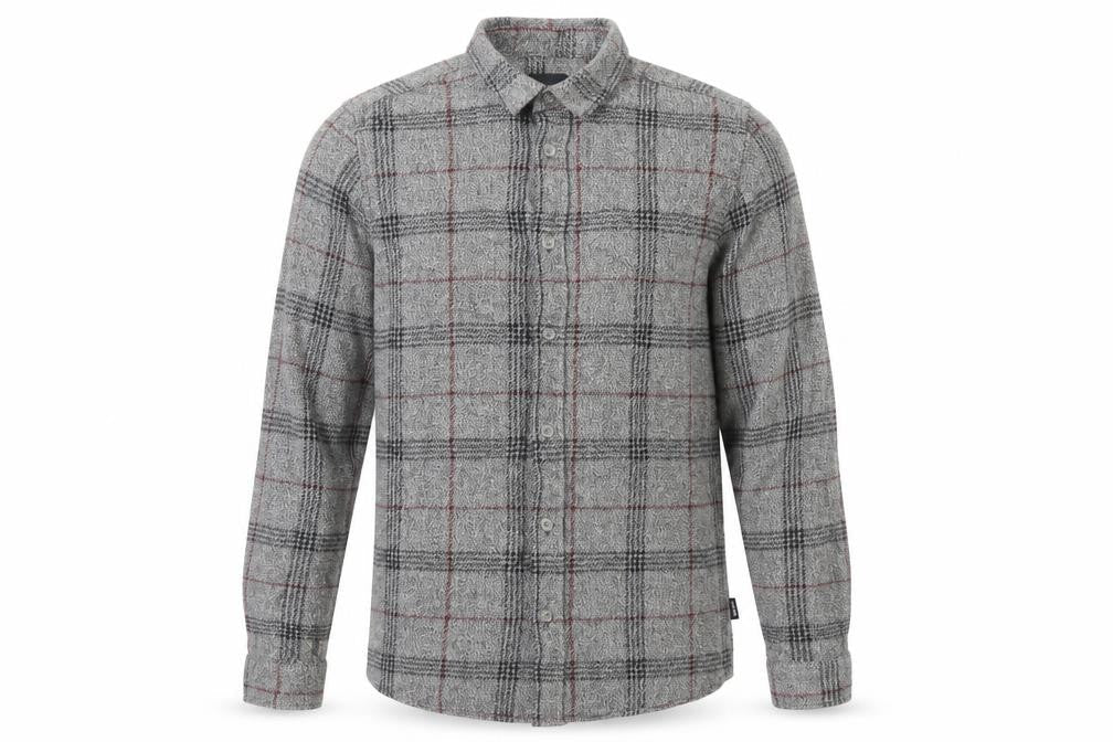 ONLY & SONS Men Grey Slim Fit Plaid Cotton Button-Up Shirt M