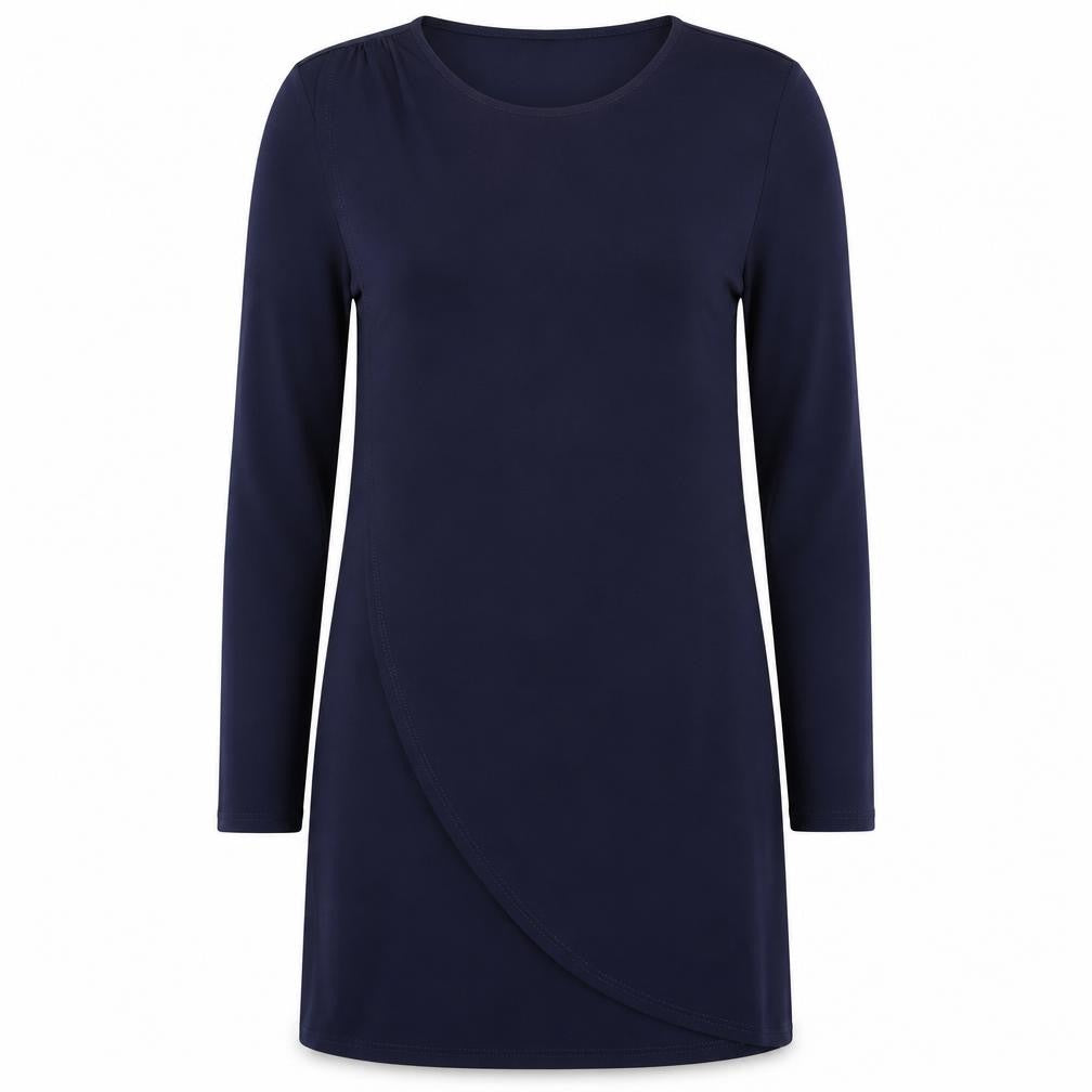 Front view of Frank Usher Women’s Blue, size UK 14, Sheath Knee Length Jersey Dress