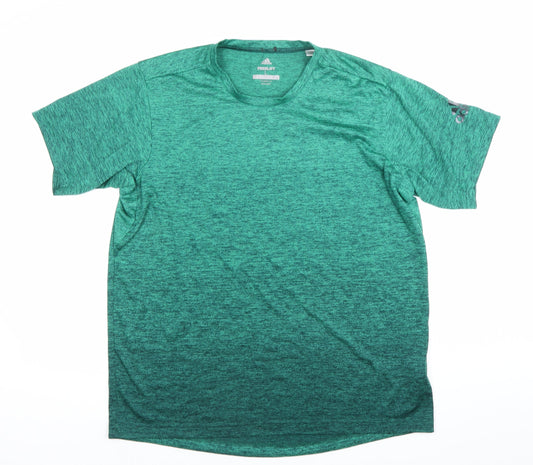 Adidas Mens Green Freelift Climalite L T-Shirt Gym Training Top