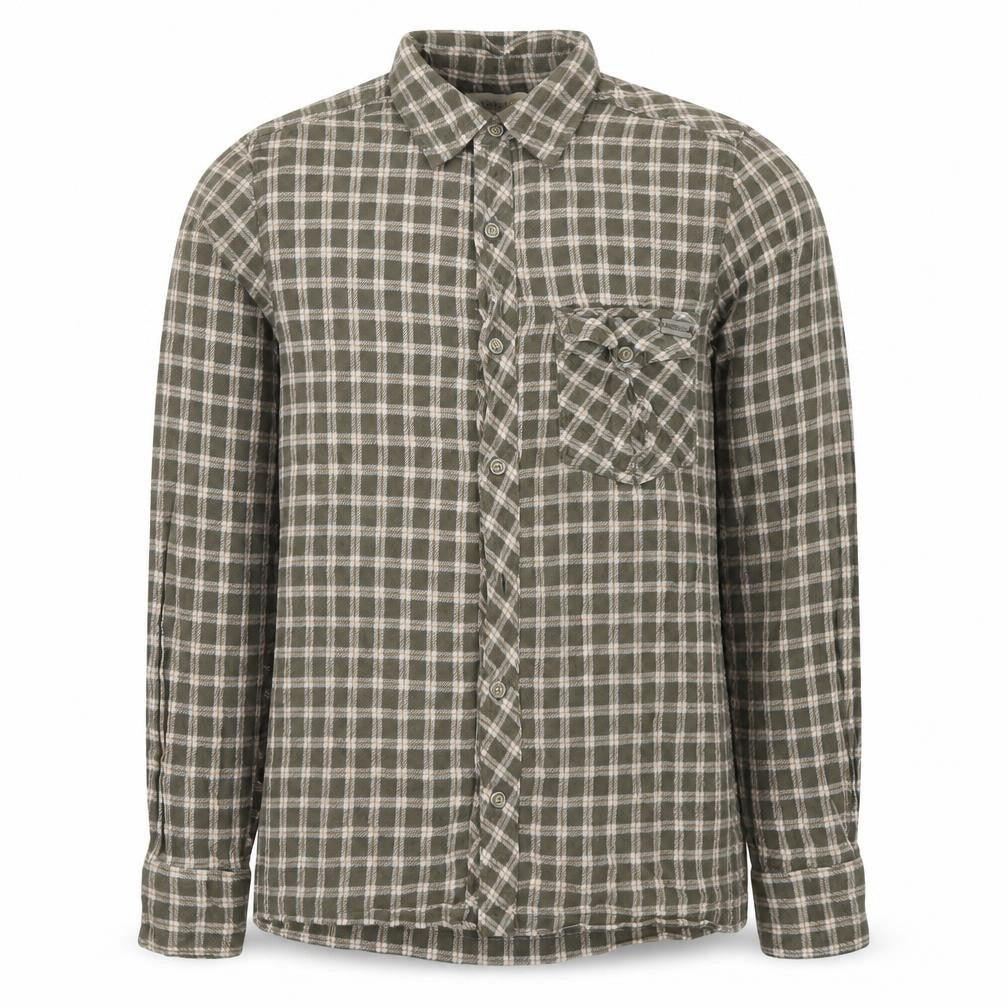 Regatta Mens Green Checked Cotton Button-Up Shirt Size S