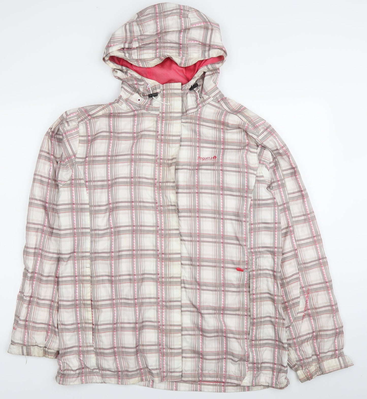 Regatta Womens Plaid Waterproof Rain Coat Jacket UK 16 Multicoloured