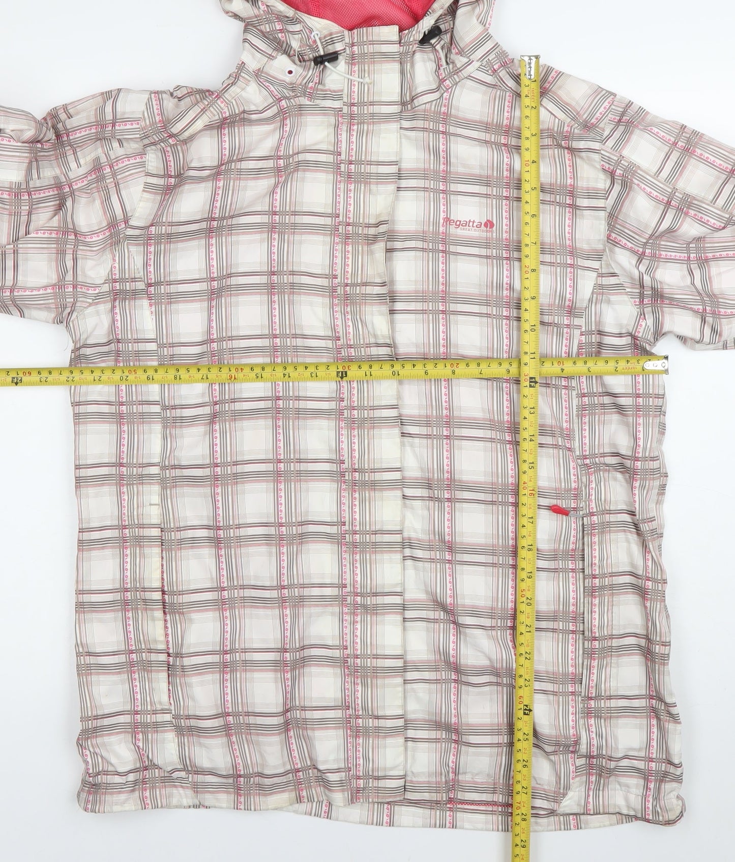 Regatta Womens Plaid Waterproof Rain Coat Jacket UK 16 Multicoloured