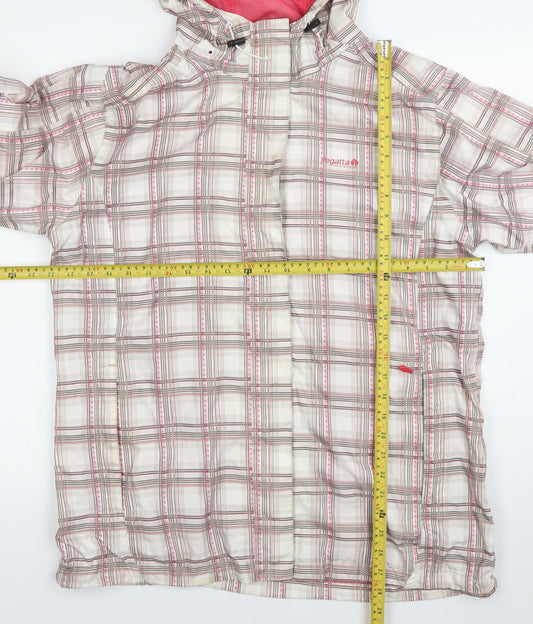 Regatta Womens Plaid Waterproof Rain Coat Jacket UK 16 Multicoloured