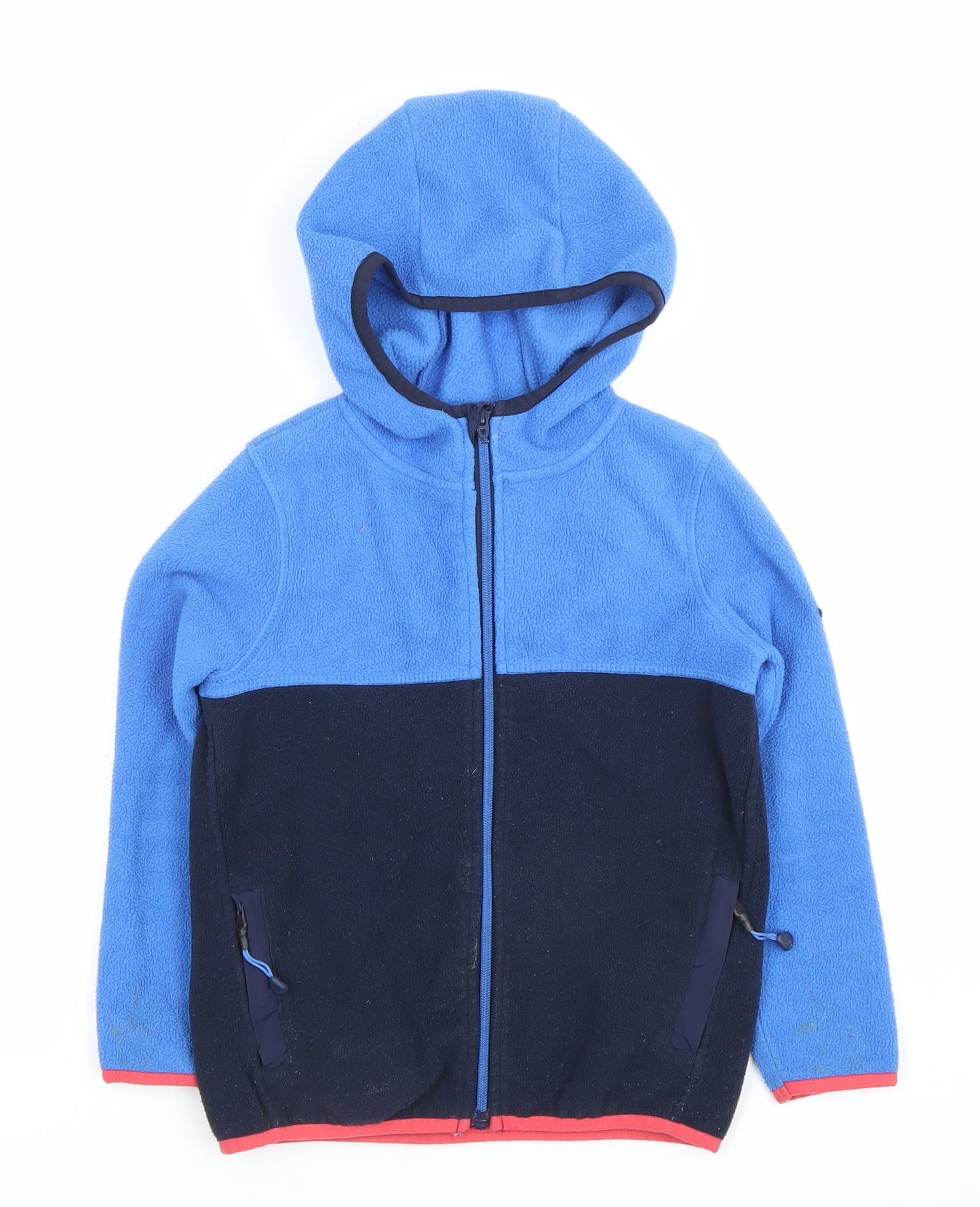 Joules Boys Blue Black Hooded Fleece Jacket Age 6 Years Full Zip