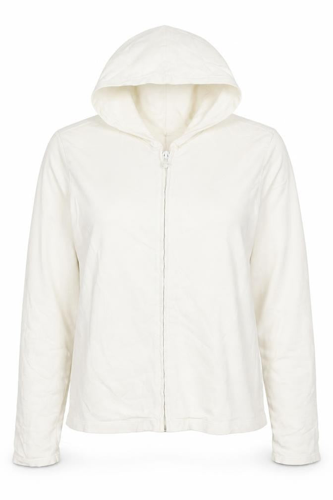 Gap Womens White 2XL Full Zip Hoodie Cotton Stretch Casual
