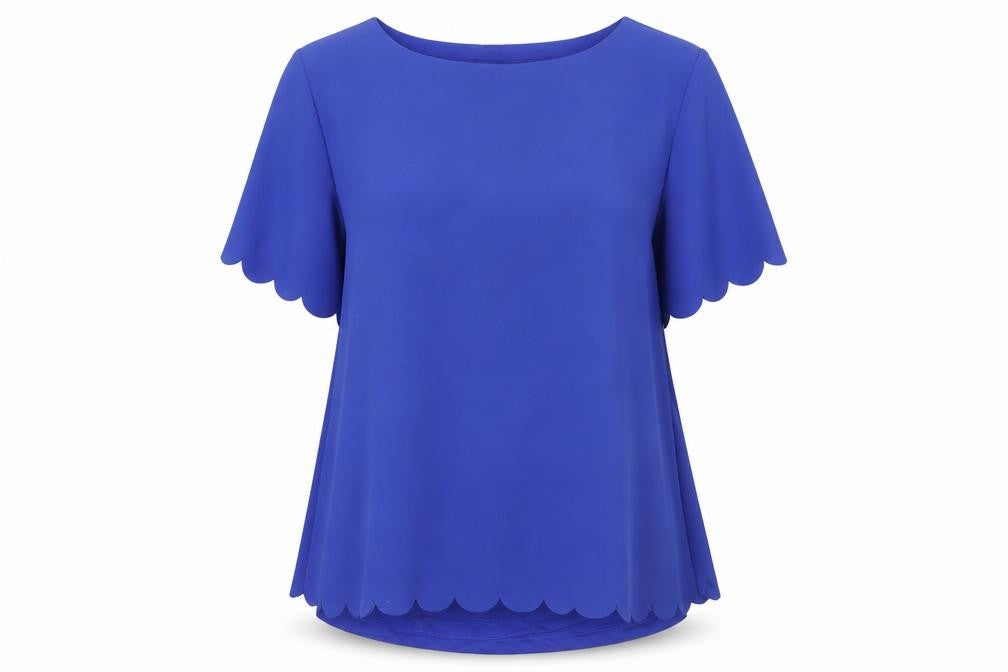 Phase Eight Women’s Blue Size 10 Tunic Blouse Scallop Hem