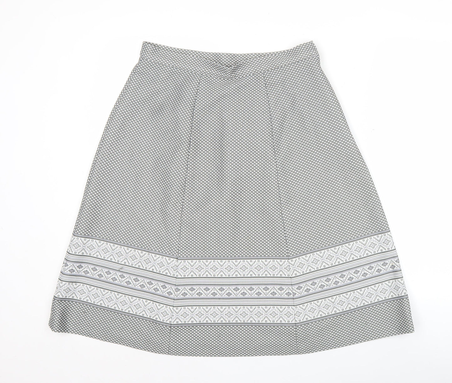 Marks and Spencer Women’s Grey A-Line Skirt Size 16 Polyester Knee Length Retro