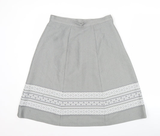 Marks and Spencer Women’s Grey A-Line Skirt Size 16 Polyester Knee Length Retro