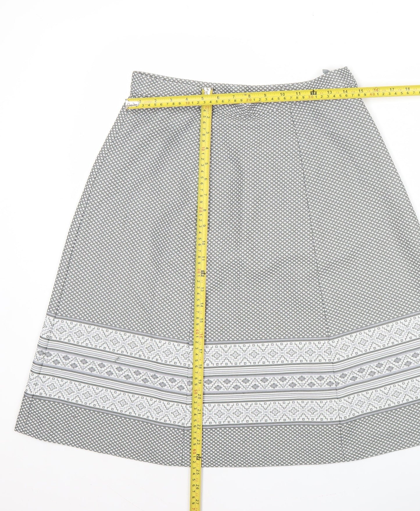 Marks and Spencer Women’s Grey A-Line Skirt Size 16 Polyester Knee Length Retro