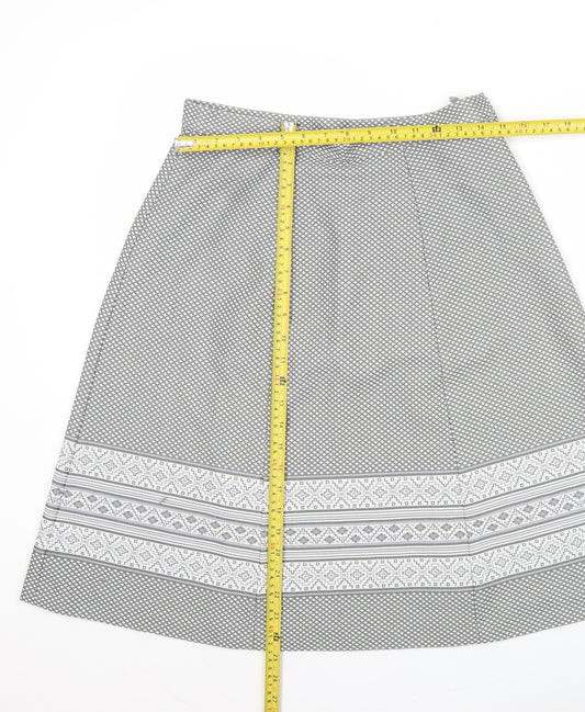 Marks and Spencer Women’s Grey A-Line Skirt Size 16 Polyester Knee Length Retro