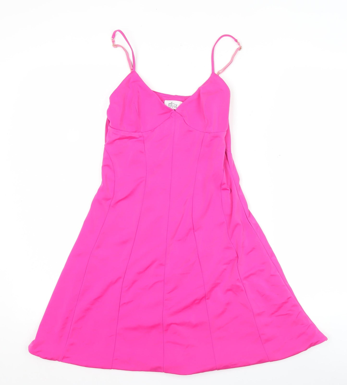 Oh Polly Women’s Pink Slip Dress Size 12 Sleeveless V-Neck Party