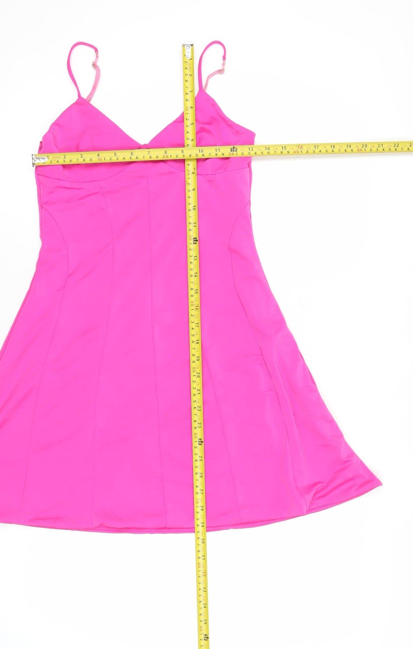 Oh Polly Women’s Pink Slip Dress Size 12 Sleeveless V-Neck Party