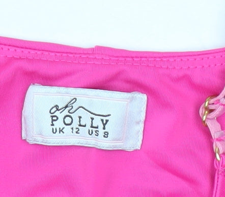 Oh Polly Women’s Pink Slip Dress Size 12 Sleeveless V-Neck Party