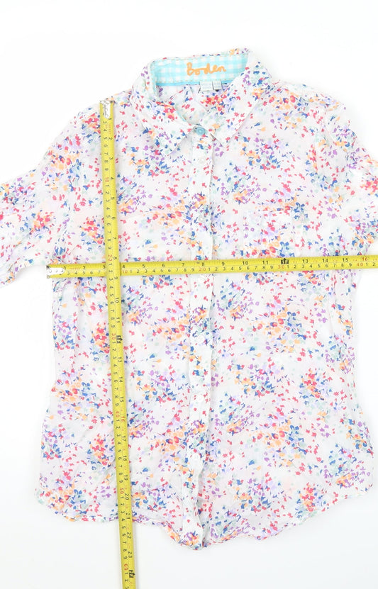 Boden Womens Multicoloured Floral Cotton Button-Up Shirt UK 10