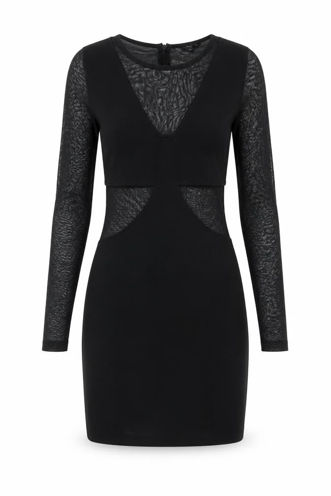 Forever 21 Women’s Black Bodycon Mini Dress Size S Long Sleeve Party