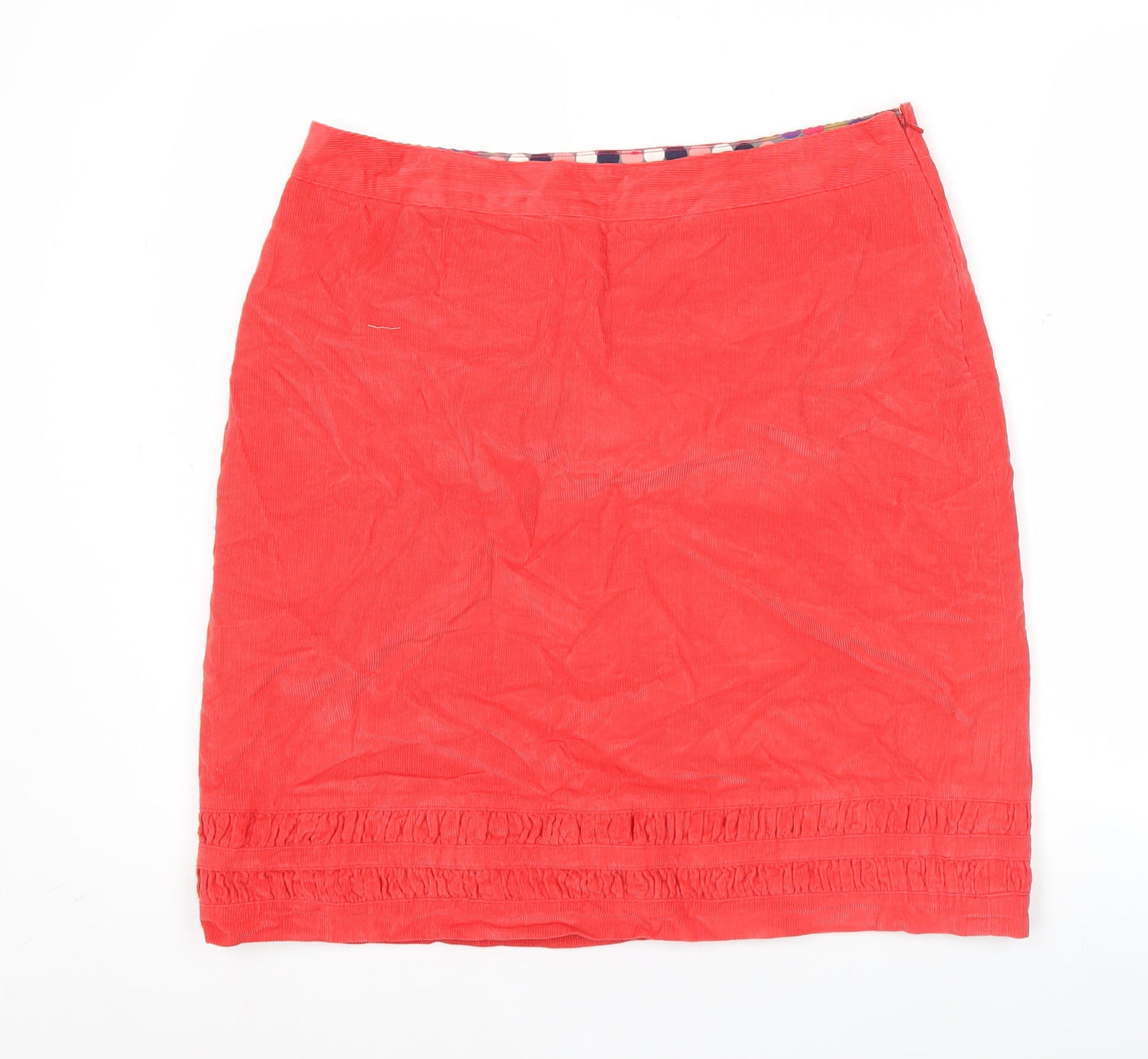 Boden Women’s Red Corduroy Pencil Skirt Size 14 Knee Length Lined