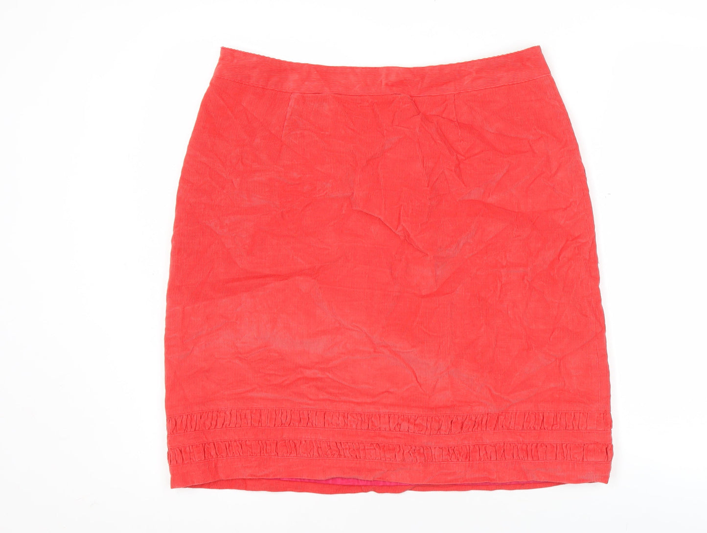 Boden Women’s Red Corduroy Pencil Skirt Size 14 Knee Length Lined