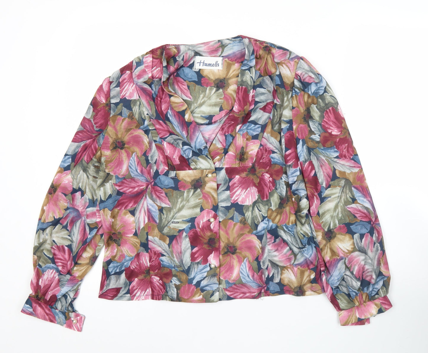 Hamells Women’s Multicoloured Floral Blouse Size 14 Long Sleeve Polyester