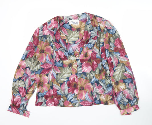Hamells Women’s Multicoloured Floral Blouse Size 14 Long Sleeve Polyester