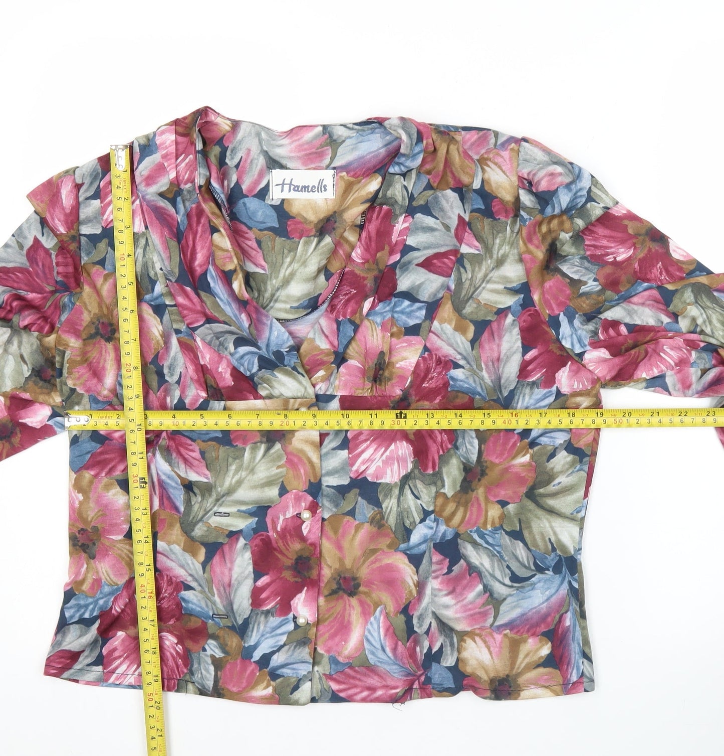 Hamells Women’s Multicoloured Floral Blouse Size 14 Long Sleeve Polyester