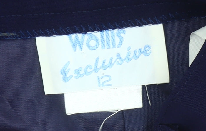 Wallis Women’s Blue Size 12 Pencil Skirt Knee Length Embroidered Workwear