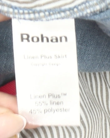 Rohan Women’s Blue Linen Blend Pencil Skirt Size 12