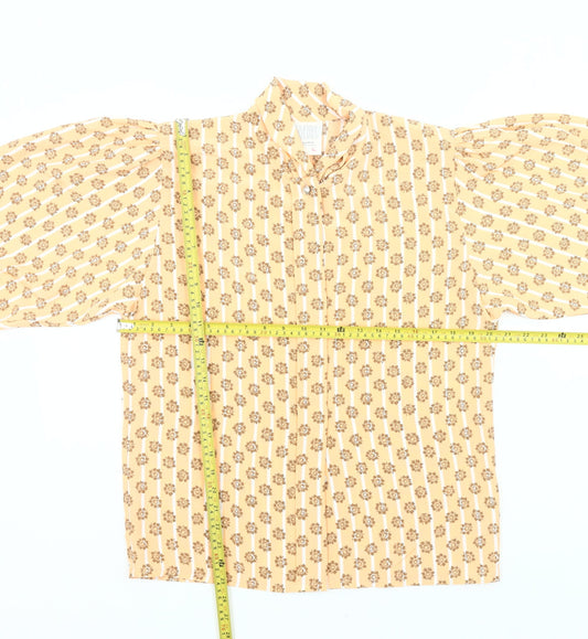 Country Casuals Women’s Beige Floral Blouse Size 12 Vintage Tunic