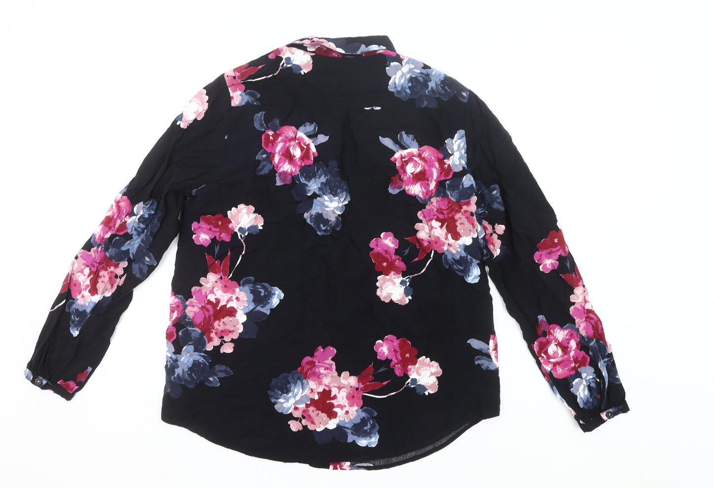 Joules Womens Multicoloured Floral Button-Up Shirt UK 14 Long Sleeve