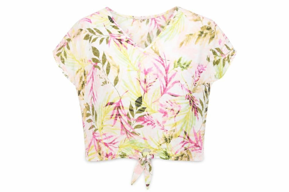 Wallis Womens Multicoloured Floral Cold Shoulder Cropped Blouse UK S