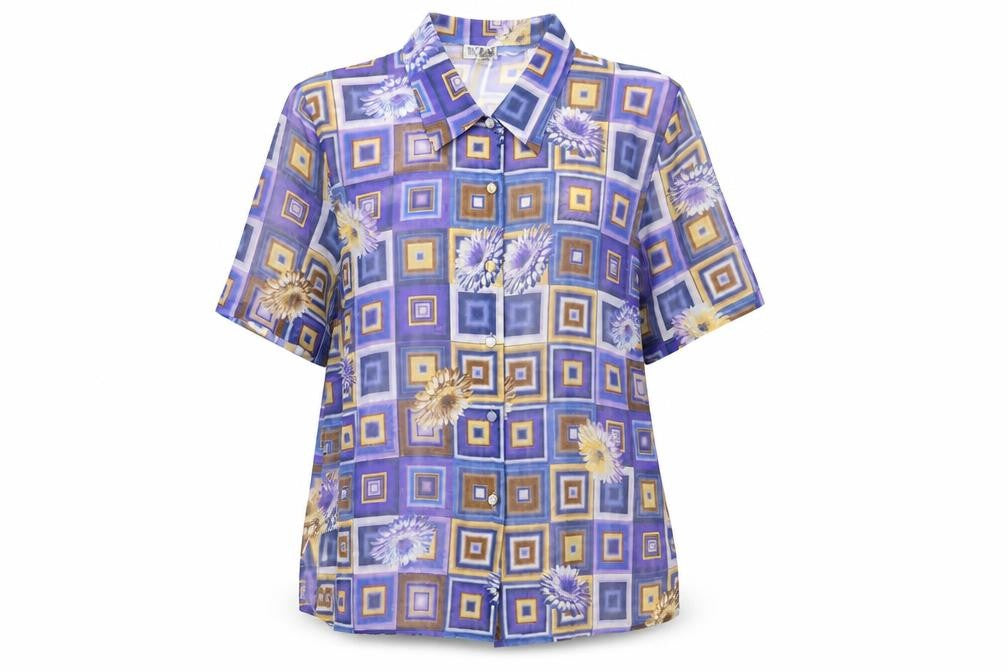 Eclat Women’s Multicoloured Geometric Floral Blouse Size 14