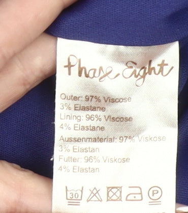 Phase Eight Womens Blue Floral Midi A-Line Skirt Size 16