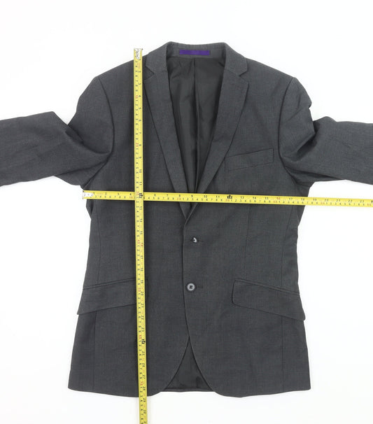 New Look Men’s Grey Blazer Jacket 36R Regular Fit Single Breasted