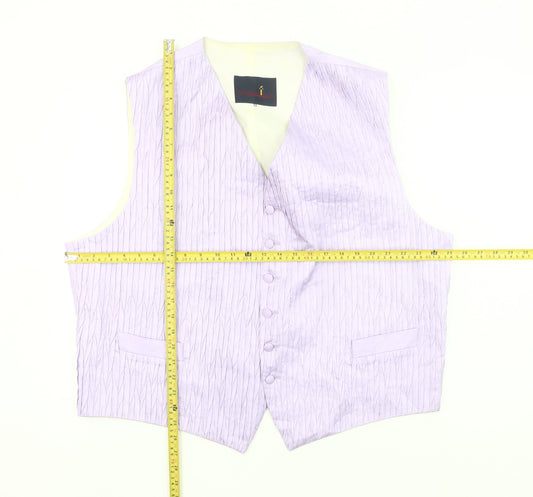 Swarbrick's Men's Purple Waistcoat Formal Striped Size 52