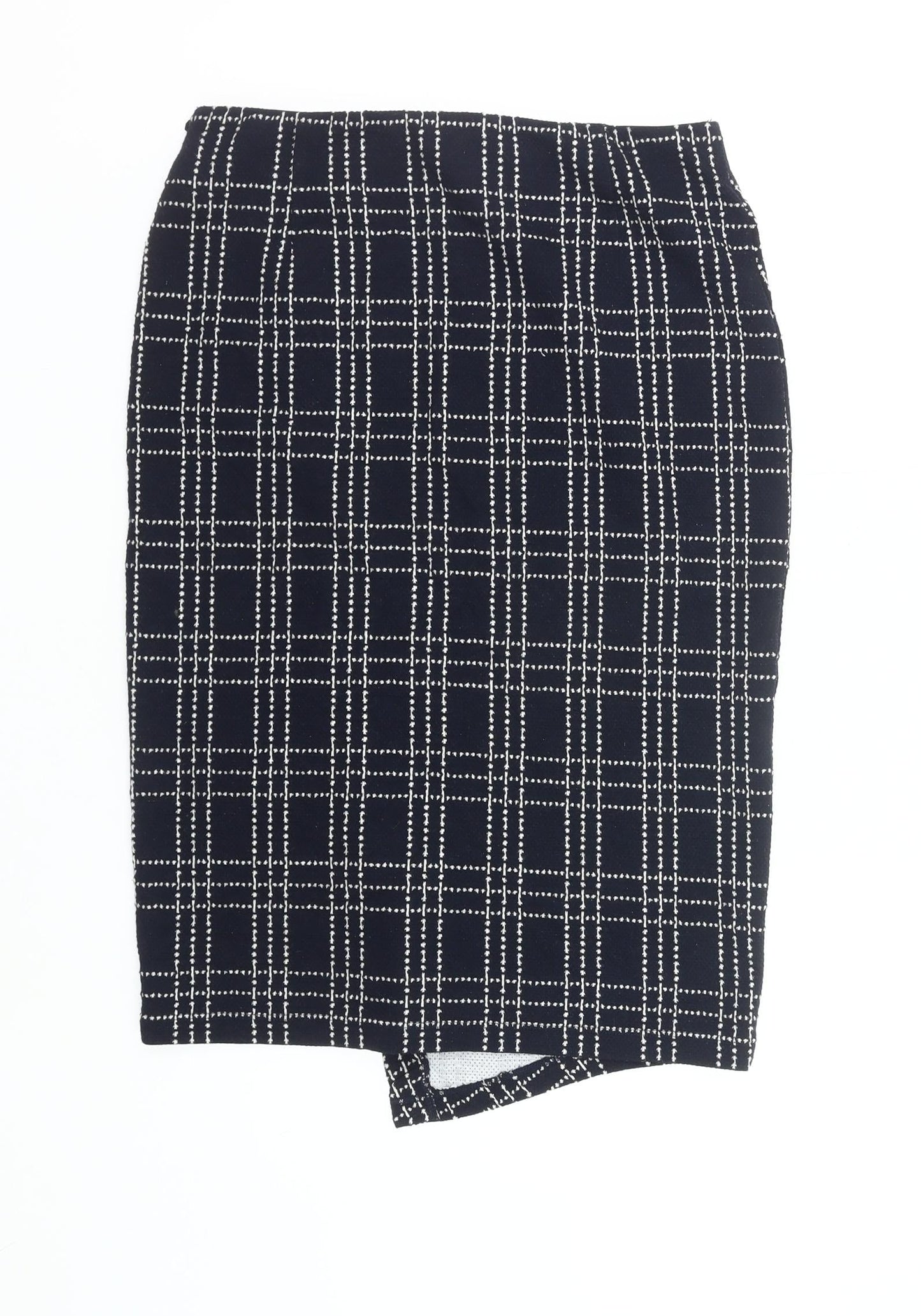 Next Women Black Check Pencil Skirt Size 12 Workwear