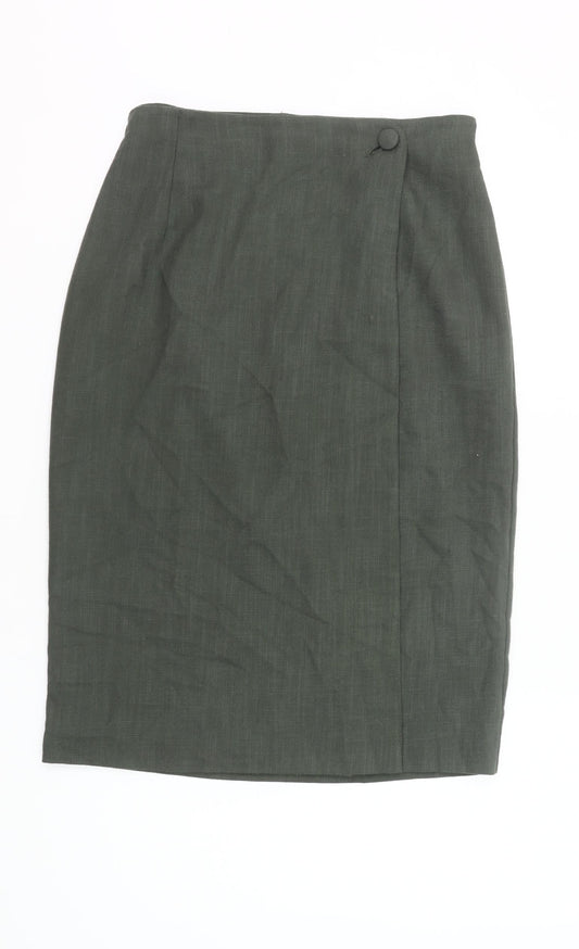Marks and Spencer Women Green Size 14 Pencil Skirt Knee Length Workwear