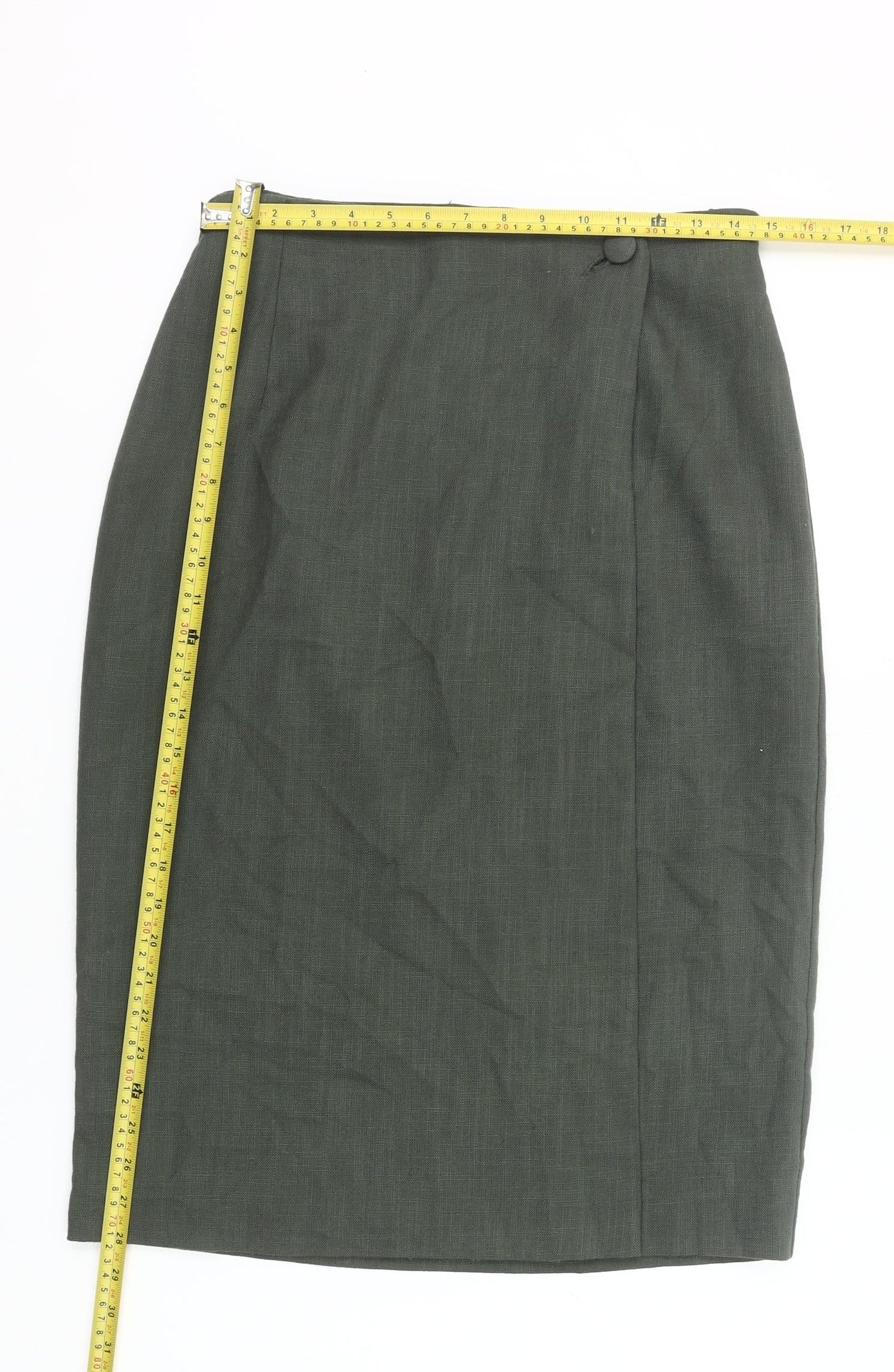 Marks and Spencer Women Green Size 14 Pencil Skirt Knee Length Workwear