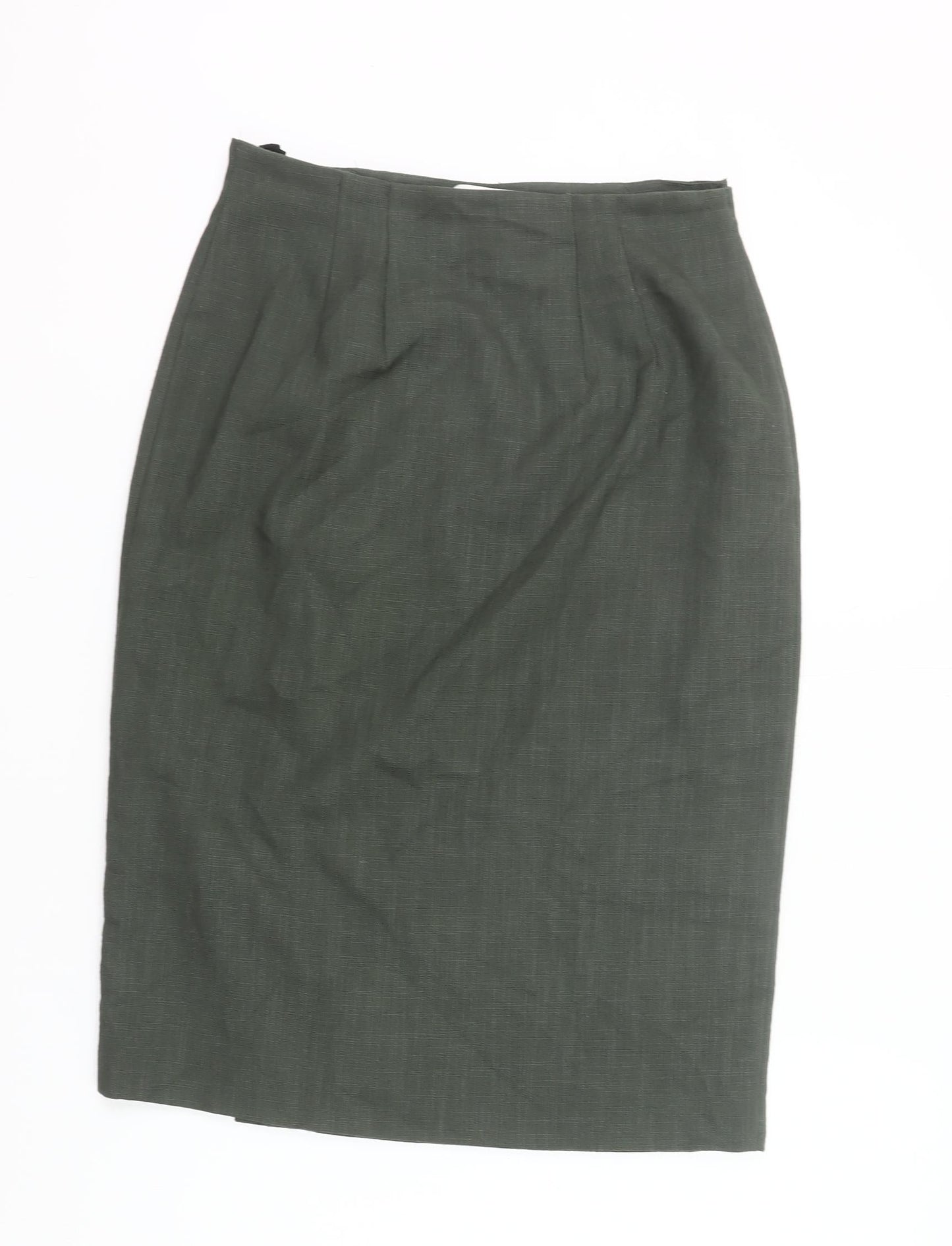 Marks and Spencer Women Green Size 14 Pencil Skirt Knee Length Workwear
