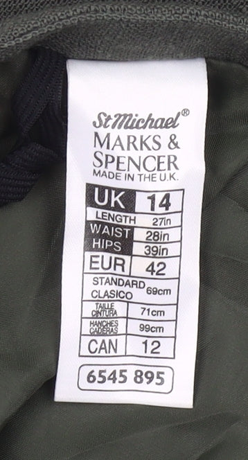 Marks and Spencer Women Green Size 14 Pencil Skirt Knee Length Workwear