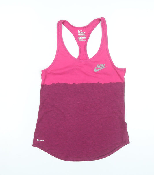 Nike Womens Pink Dri-FIT Racerback Tank Top S Sports Gym