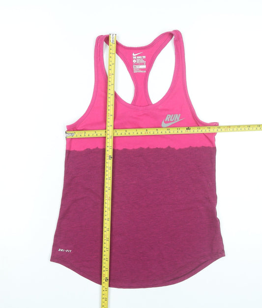 Nike Womens Pink Dri-FIT Racerback Tank Top S Sports Gym