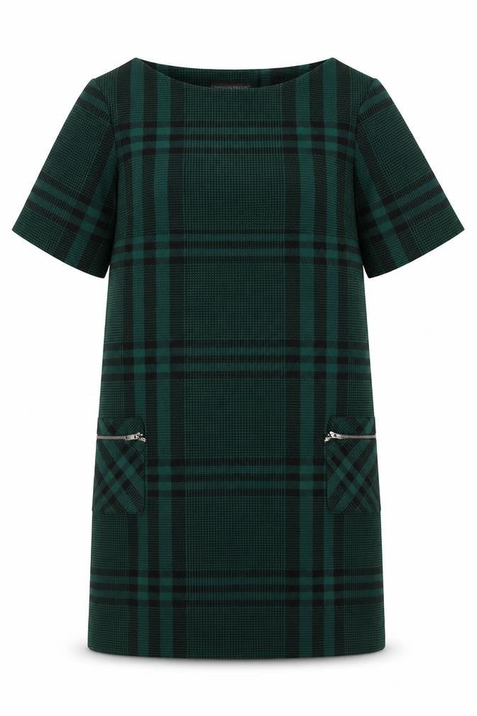 Dorothy Perkins Women’s Green Check Shift Dress Size 10 Workwear