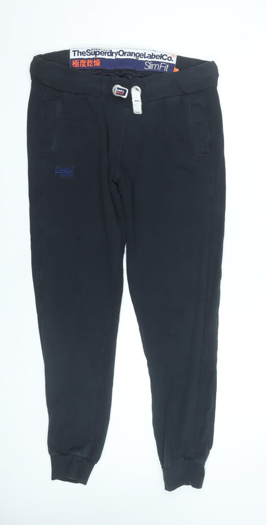 Superdry Men’s Black Jogger Slim Fit Sweatpants XL Cotton